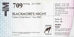 Blackmore's Night - Munich (Muffathalle)(24.07.2000) Ticket © Alex Melomane