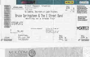 Bruce Springsteen & The E-Street-Band – Vienna (Ernst-Happel-Stadium)(05.07.2009) Ticket © Alex Melomane