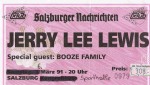 Jerry Lee Lewis – Salzburg (Sporthalle)(06.03.1991) Ticket © Alex Melomane