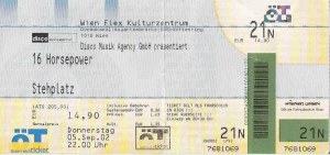16 Horsepower – Vienna (Flex)(05.09.2002) Ticket © Alex Melomane