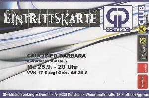 Crucified Barbara - Kufstein (Kulturfabrik)/25.09.2014) Ticket © Alex Melomane