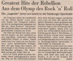Jerry Lee Lewis - Salzburg (Sporthalle)(06.03.1991) Salzburger Nachrichten Review © Alex Melomane
