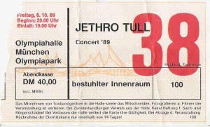 Jethro Tull – Munich (Olympiahalle)(06.10.1989) Ticket © Alex Melomane