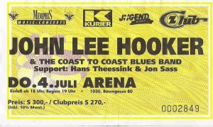 John Lee Hooker - Vienna (04.07.1991/1992) Ticket © Alex Melomane
