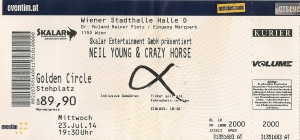 Neil Young & Crazy Horse - Vienna (Stadthalle) (23.07.2014) Ticket © Alex Melomane
