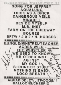 Jethro Tull – Klam (Burg Clam)(26.07.1997) Signed Setlist © Alex Melomane