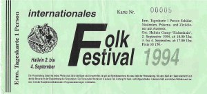 Wolfstone – Hallein (Folkfestival)(04.09.1994) Ticket © Alex Melomane
