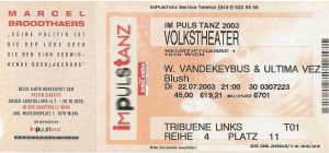 Woven Hand & Ultima Vez - Vienna (Volkstheater)(22.07.2003) Ticket © Alex Melomane